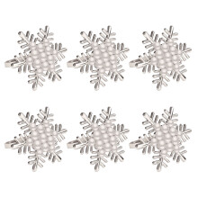 Ronds de serviette flocon de neige nacrés, lot de 6