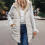 Doudoune longue sans manches blanche réversible pour femme1 2