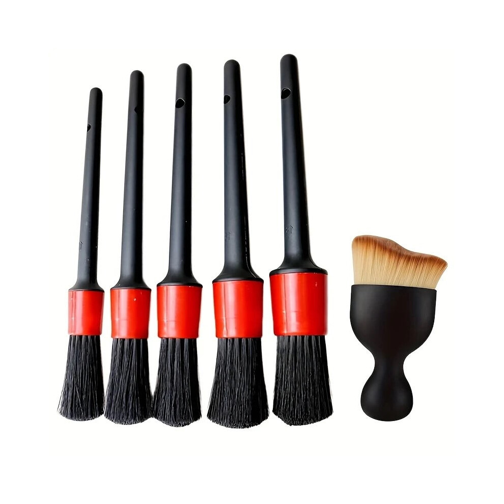 Boar Hair Car Detailing Brush Set Interior Exterior 6Pcs 975221070548