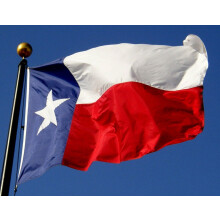 Vlag van de staat Texas, banner van 120 x 180 cm, met oogjes, polyester.
