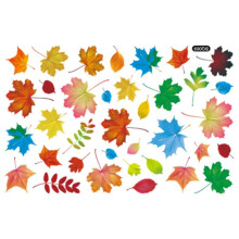 Thanksgiving kalkoensticker met pompoen en esdoornblad