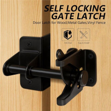 Self Locking Gate for Wooden Fence, Heavy Duty Automatic Gravity Fence for Wood Metal Gate