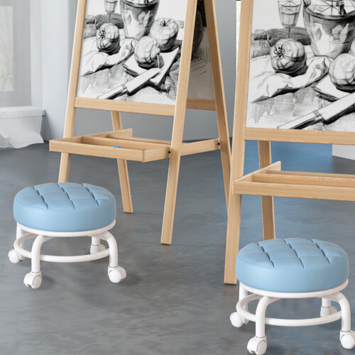 Tabouret bas pivotant avec assise en cuir PU (1 pièce) 1