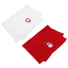 Gants de toilette brodés en coton OULII, motif Noël, lot de 2
