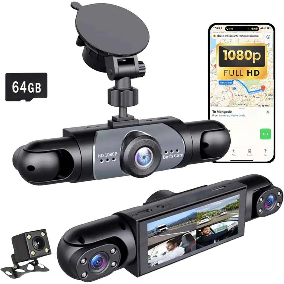 Saker 360 Car Dashcam System 4-Channel Night Vision 975221083647