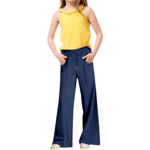 Girls Casual Solid Pants Long Trousers 12-13 Years 1
