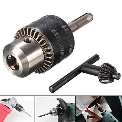 1.5-13mm Precise Drill Chuck Converter 1/2"-20UNF Thread Quick Change Adapter SDS- Round Shank 3-Jaw Key Drill Chuck 1