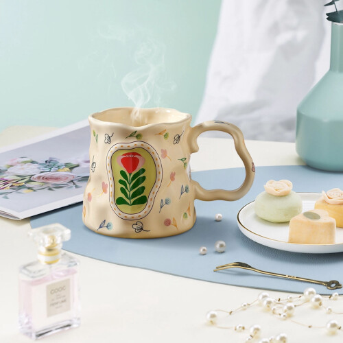 Κεραμική κούπα με λουλούδια για γυναίκες 350ml 1