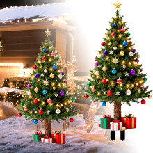 Panneau lumineux pour sapin de Noël, 28 cm, avec piquet