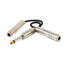 1/4-Zoll-Mono-Stecker auf Doppel-Buchse-Splitteradapter