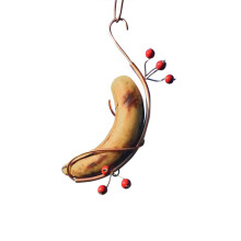 Mangeoire à bananes en forme de hamac papillon avec design suspendu