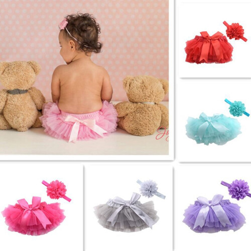 Coiffe bébé avec jupe tutu rose (1 pièce) 2