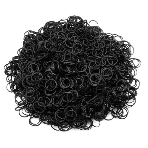 Mini elastici per trecce per bambini, neri, 600 pezzi