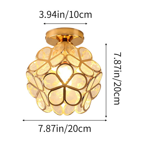 Lampadario da soffitto Gallickan con design floreale dorato 2
