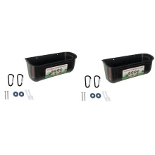 Black duck feeder trough with clips 2 pack