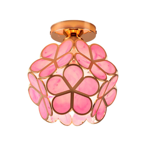 Lampadario da soffitto Gallickan con design floreale rosa 1