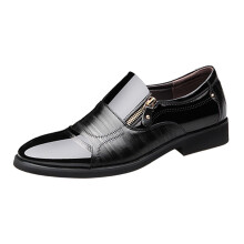 Zapatos de vestir para hombre, estilo Oxford sin cordones, color negro, talla 44.