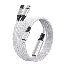 Cabo USB-C para USB-C com carregamento duplo 2 em 1