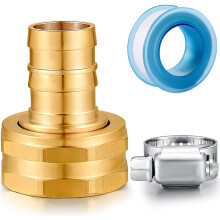 Kit de réparation de tuyau d'arrosage en laiton massif avec colliers de serrage, embout cannelé 5/8" x