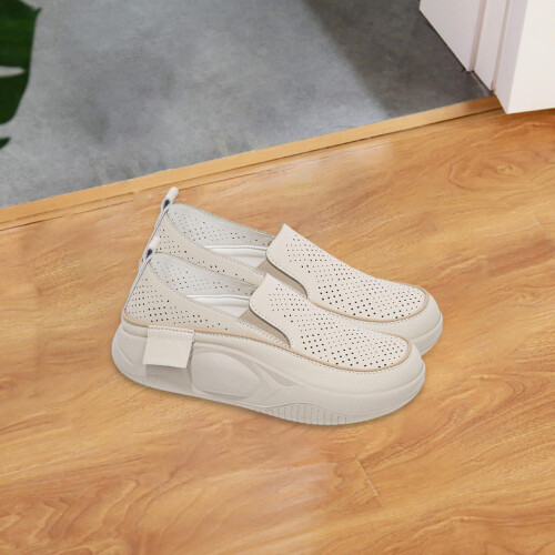 Dame Platform Sneakers Beige Størrelse 39