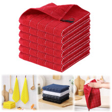 Torchon vaisselle rouge en microfibre, absorbant et à séchage rapide