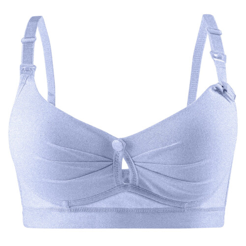 Soutien-gorge d'allaitement bleu à boutons sur le devant 1