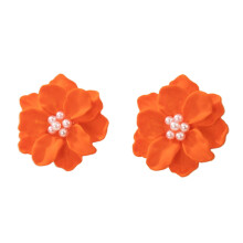 Boucles d'oreilles en perles en forme de fleur pour femme, idéales pour les fêtes, 1 paire
