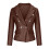 Damen-Kunstlederjacke, braun, langärmelig 8