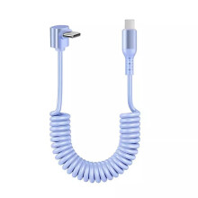 Kabel spiralny USB-C do USB-C 150 cm, szybkie ładowanie 100 W PD