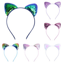 Glitterende kattenoortjes haarbanden met pailletten (6 stuks)