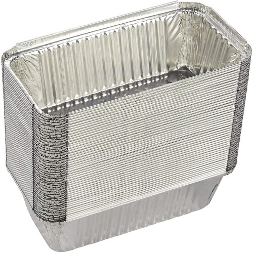 Assadeiras de alumínio para grelhar, 20x10cm, pacote com 40 unidades (8x4 polegadas)