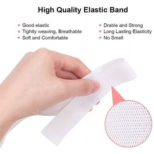 Bande élastique plate blanche, très extensible, 4 tailles 1