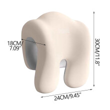 Pernă de gât ergonomică din spumă cu memorie, albă, 7,09 inci