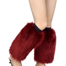 Dames beenwarmers van harige stof, effen kleur, kuitlengte, wintermodel