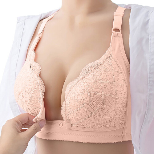 Dam-bh med spets och framknäppning för postpartum-matning, beige 2