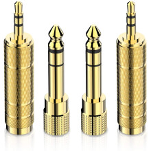 Stereo TRS-adapter 6,35 mm til 3,5 mm 4-pak forgyldt