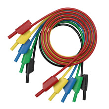 Set met banaanstekkers en snoer, 4 mm PVC siliconen draad, 5 stuks