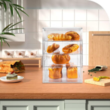 Transparante gebaksvitrine met magnetische deur, 4 lagen