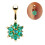 Cubic Zirconia Belly Button Ring Golden White 4