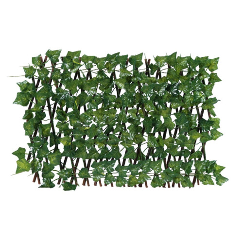 Cerca artificial de jardim com folhas verdes, 78,74 x 15,75 polegadas