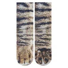 Chaussettes rigolotes à motifs de pattes d'animaux pour adultes, imprimées en 3D, mi-mollet