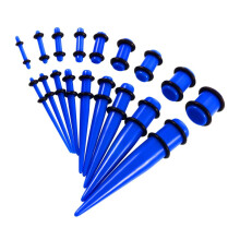 Štípačky do uší Punk Tapers, 18 kusů, 14 g až 00 g, modré