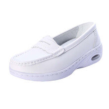Zapatos de enfermería para mujer, planos, antideslizantes, blancos, talla 40.