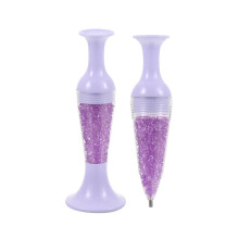 Stylo à broder diamant en forme de pot de fleurs violet, 1 pièce, 12 cm