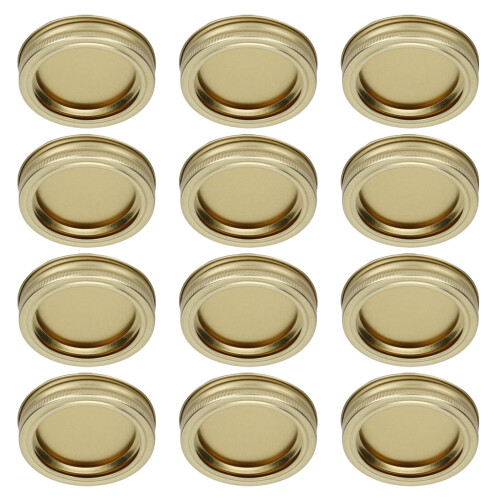 Goldene Einmachdeckel, Standardöffnung 70 mm, 12er-Packung 1