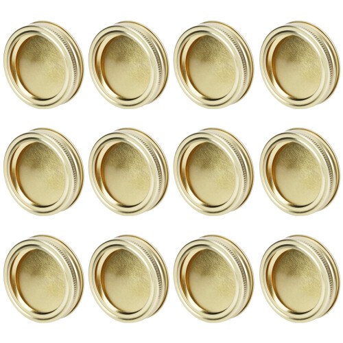 Goldene Einmachdeckel, Standardöffnung 70 mm, 12er-Packung 2