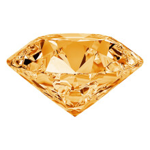 Glazen diamantvormige briefgewicht, 50 mm, transparant of gekleurd.