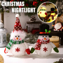 Decorazione da tavolo a LED con pupazzo di neve luminoso e luce calda per Natale