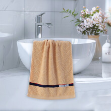 Badetuch aus Baumwolle, kariert, braun, 13 x 30 Zoll, 1 Stück