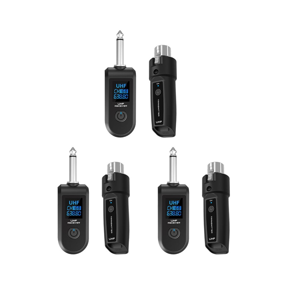 Wireless Uhf Microphone System Xlr Transmitter Receiver Black 9065194825274